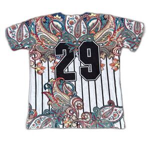 Kayden K Paisley 29 Baseball Jersey T-Shirt Multi-Color XL All Over Print NWOT